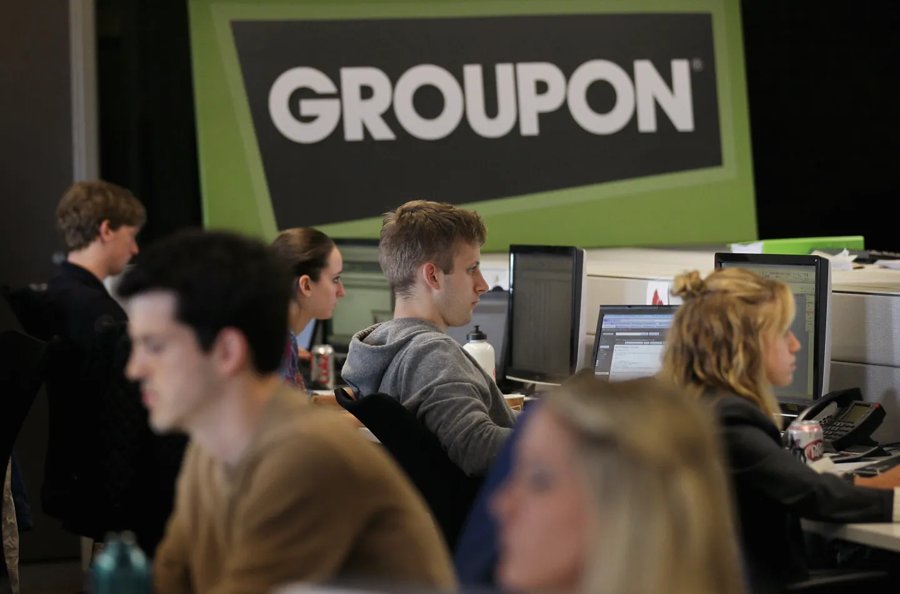 The Groupon team at work in the office